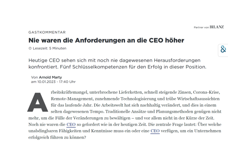 Nie waren die Anforderungen an die CEO höher